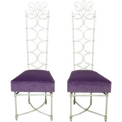 Two Wrought Iron Chairs in the Style of René Prou