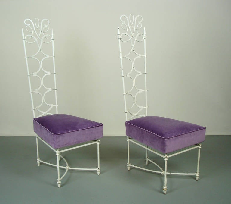 Two Wrought Iron Chairs in the Style of René Prou In Good Condition For Sale In Janvry, Essonne