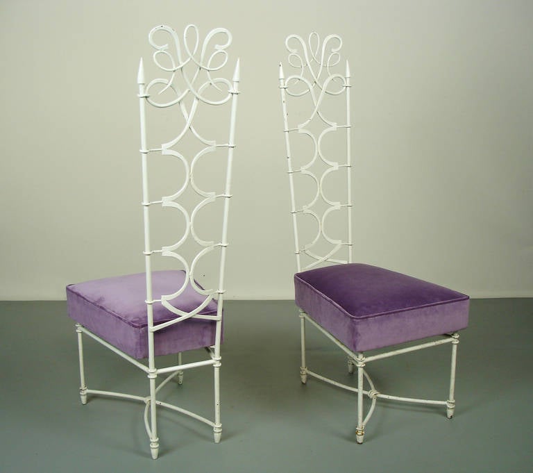 Two Wrought Iron Chairs in the Style of René Prou For Sale 2