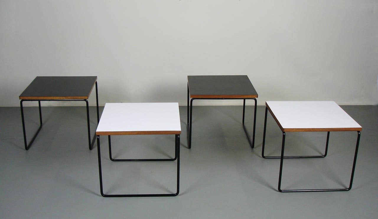 Laminated 4 side tables by Pierre Guariche