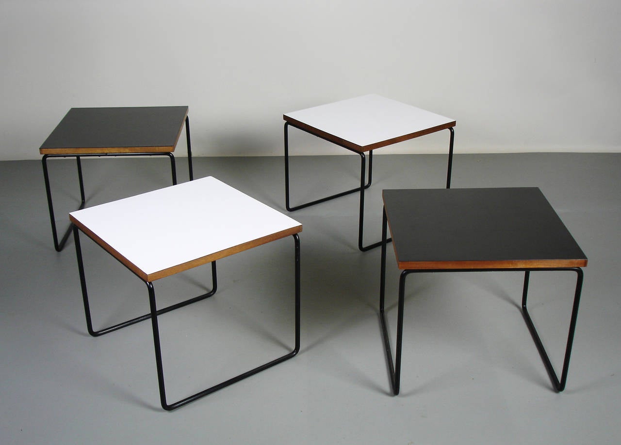 French 4 side tables by Pierre Guariche
