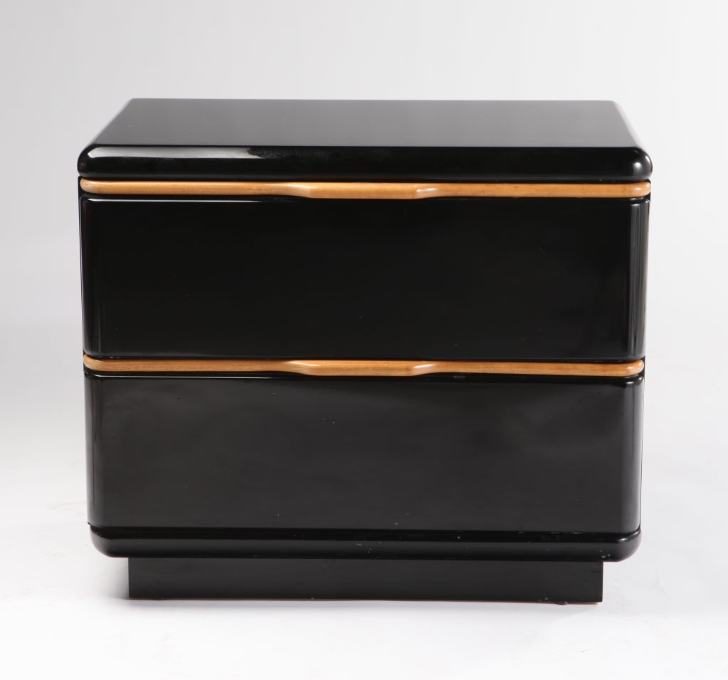 black lacquer nightstand