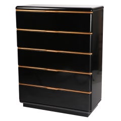 Black Lacquered Dresser with Maple Trim