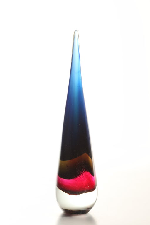 Italian Sommerso Glass Teardrop by Flavio Poli for Seguso