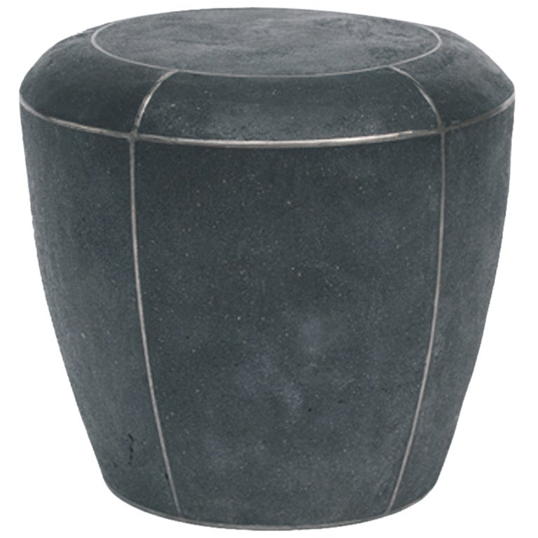 "Grey Tuffet" Concrete and Steel Stool by Vivian Beer