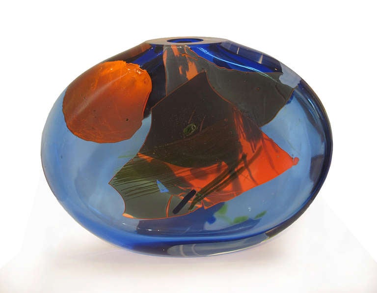 Glasvase „Blue 3“ von Joel Philip Myers