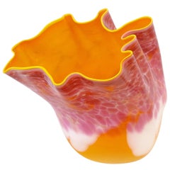 "Orange Macchia with Yellow Lip Wrap" Glass Art by Dale Chihuly