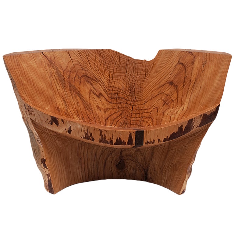 "Pine Chair" Carved Pine Chair by Howard Werner