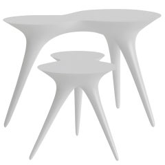 Ice Tables in Corian and Glass by Timothy Schreiber