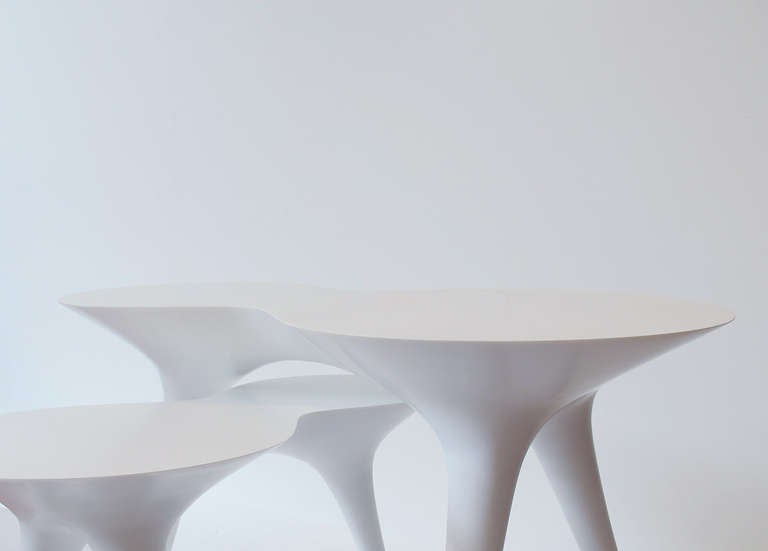 British Ice Tables in Corian and Glass by Timothy Schreiber