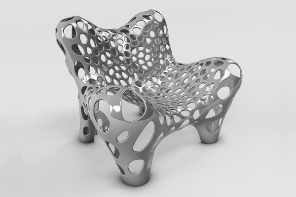 Austrian Contemporary Fauteuil II in GFRP and Silver Coating (Edition 1/12) 