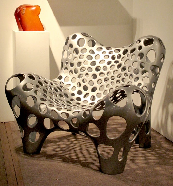Contemporary Fauteuil II in GFRP and Silver Coating (Edition 1/12)  2