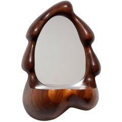 Contemporary Mirror in Stack-Laminated Walnut