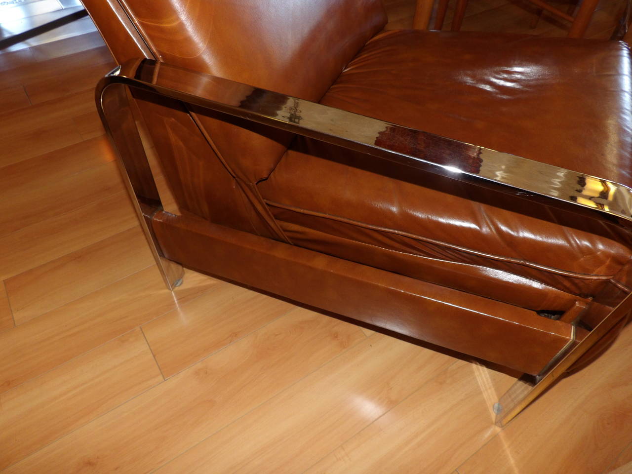 Milo Baughman Polished Chrome Recliner In Good Condition In Fulton, CA