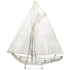 A Curtis Jere Metal Boat Model Sculpture