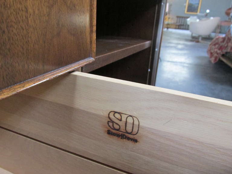 Oak Fine Stow Davis Walnut & Chrome Credenza