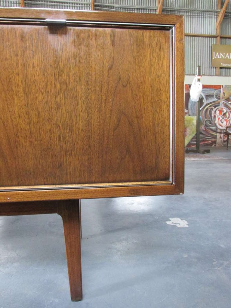 20th Century Fine Stow Davis Walnut & Chrome Credenza