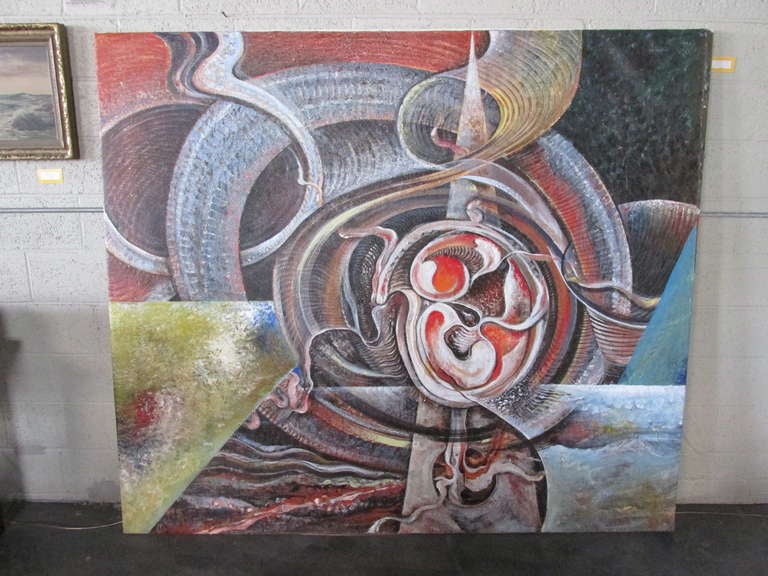 Mid-Century Modern Isaac Holkar Abstract Painting For Sale