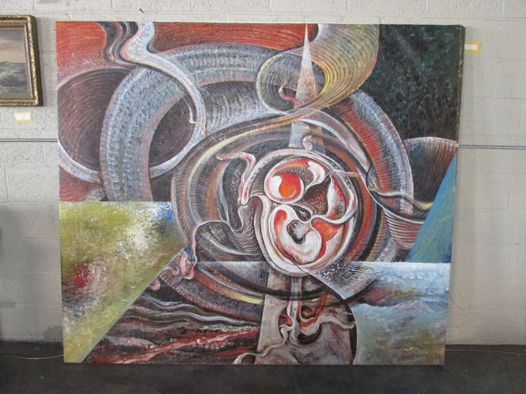 20th Century Isaac Holkar Abstract Painting For Sale