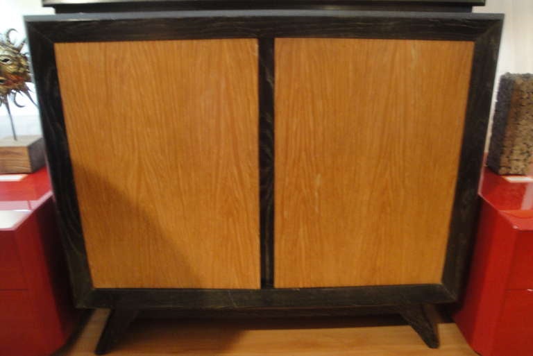 Mid-Century Modern Cerused Storage Cabinet Style of Paul Frankl