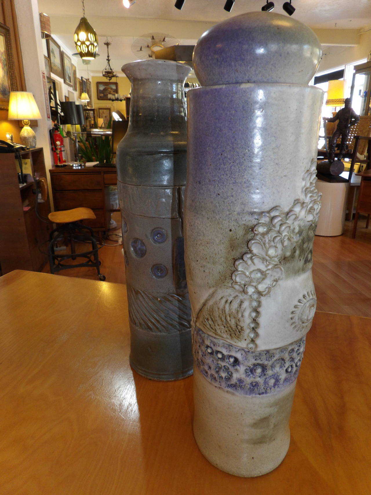 Hand-Crafted Large-Scale Pottery Vessels by Herman Volz For Sale