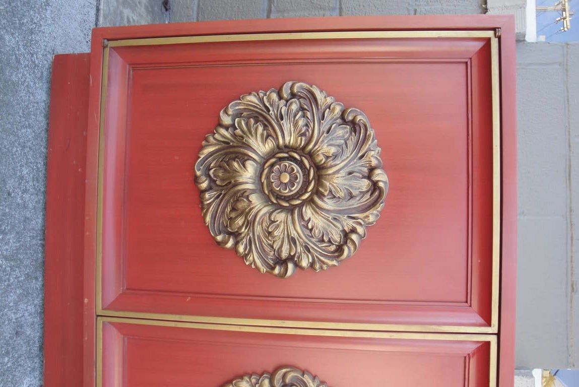 Hollywood Regency A Pair of Painted Cabinets Style of James Mont