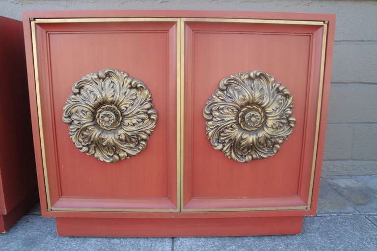 A Pair of Painted Cabinets Style of James Mont 2