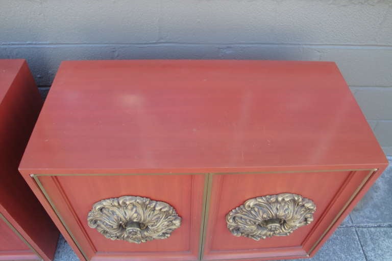 20th Century A Pair of Painted Cabinets Style of James Mont