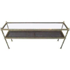 Hollywood Regency Faux Gilt Metal Console Table