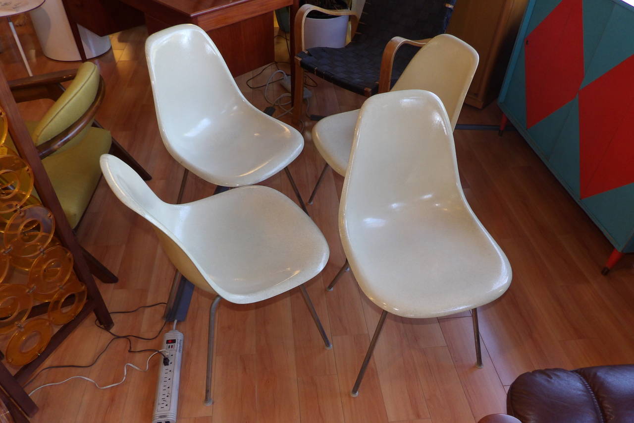 Set of Four Charles & Ray Eames Shell Chairs