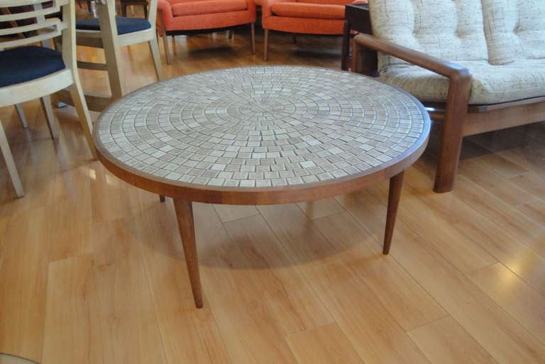 20th Century Gordon Martz Circular Mosaic Tile Coffee Table