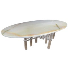 Lucite & Onyx Coffee Table