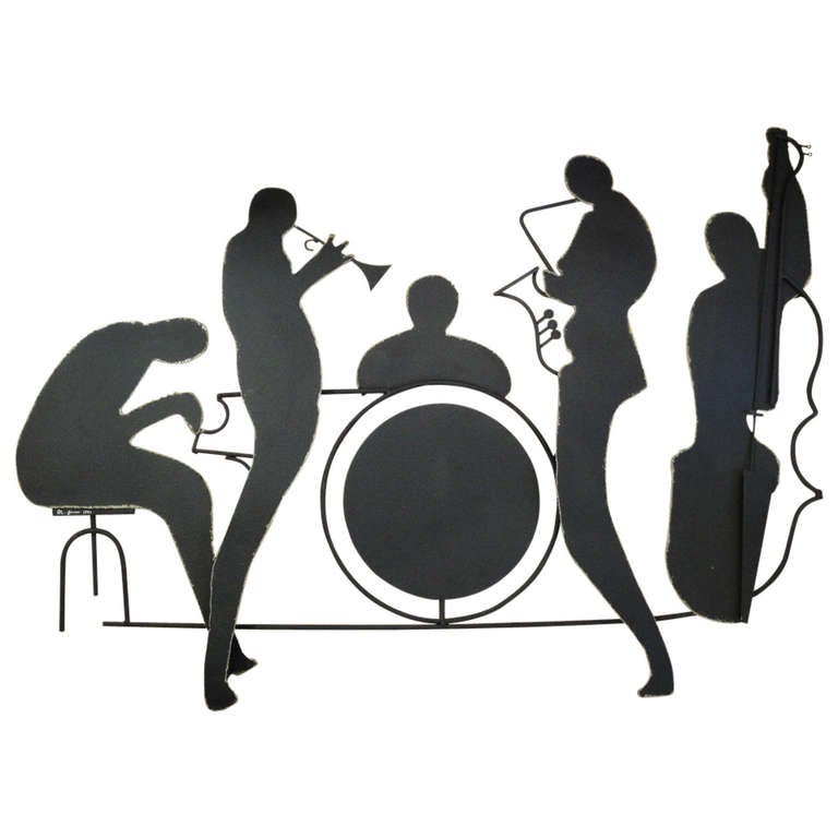 Signed Jazz Band Metal Wall Sculpture by Curtis Jere For Sale at 1stDibs