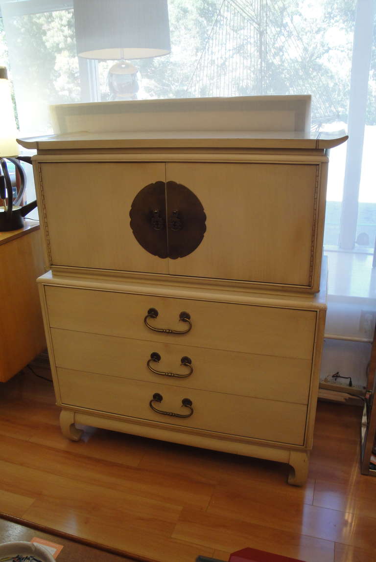 Kent Coffey Chinese Style Tall Dresser For Sale 3