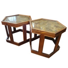 Pair Polygon End Tables by John Keal