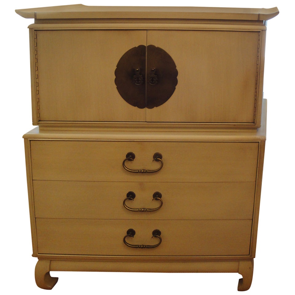 Kent Coffey Chinese Style Tall Dresser For Sale