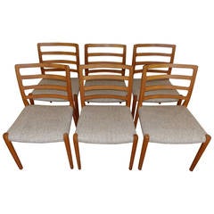 Set of Six Teak Dining Chairs by Niels Otto Møller for J. L. Moller