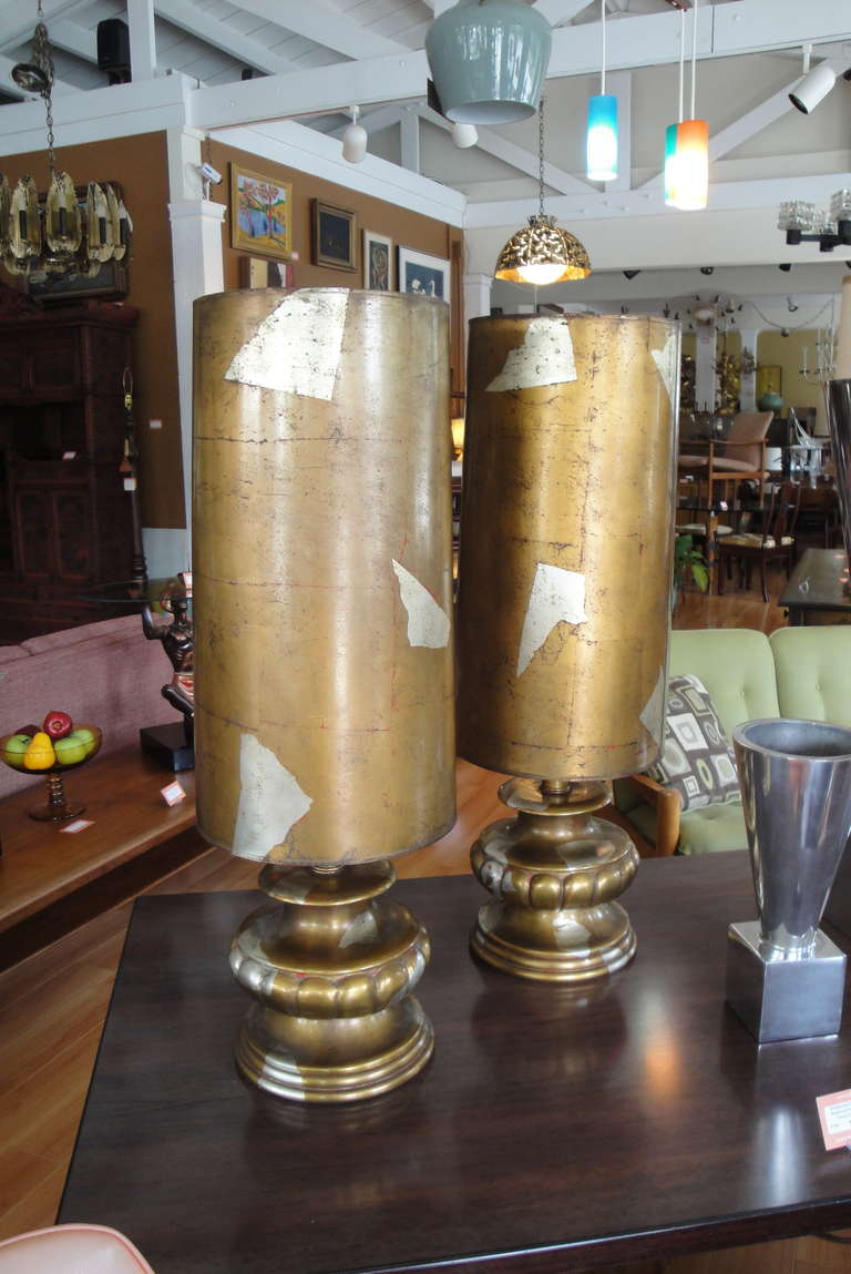 Exceptional Gold & Silver Leaf Table Lamps 2
