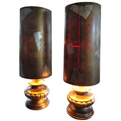 Exceptional Gold & Silver Leaf Table Lamps