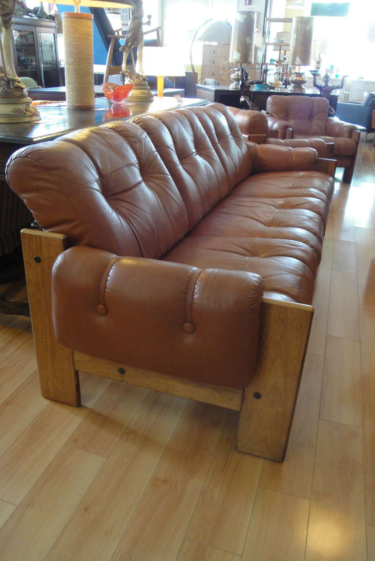 Finnish Rosewood and Leather Sofa 2