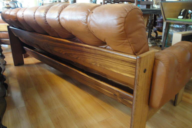 Mid-Century Modern Finnish Rosewood and Leather Sofa