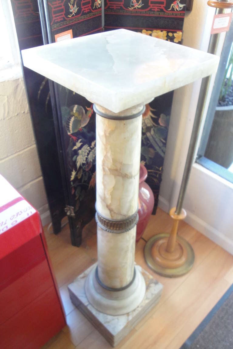 19th Century Onyx Column / Fern Stand with Dore Bronze Detail at 1stDibs