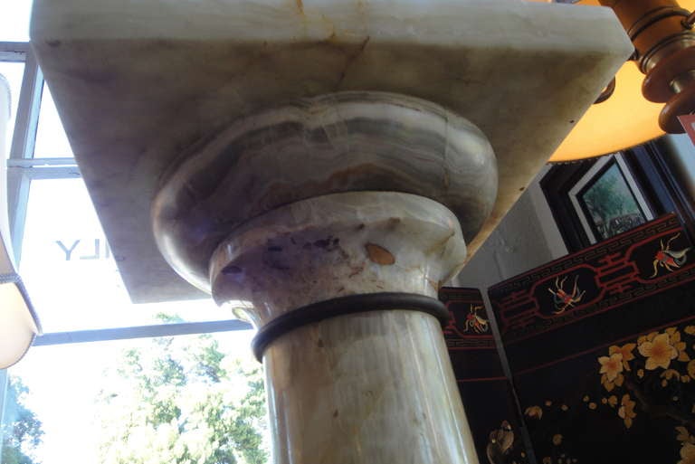 19th Century Onyx Column / Fern Stand with Dore Bronze Detail at 1stDibs