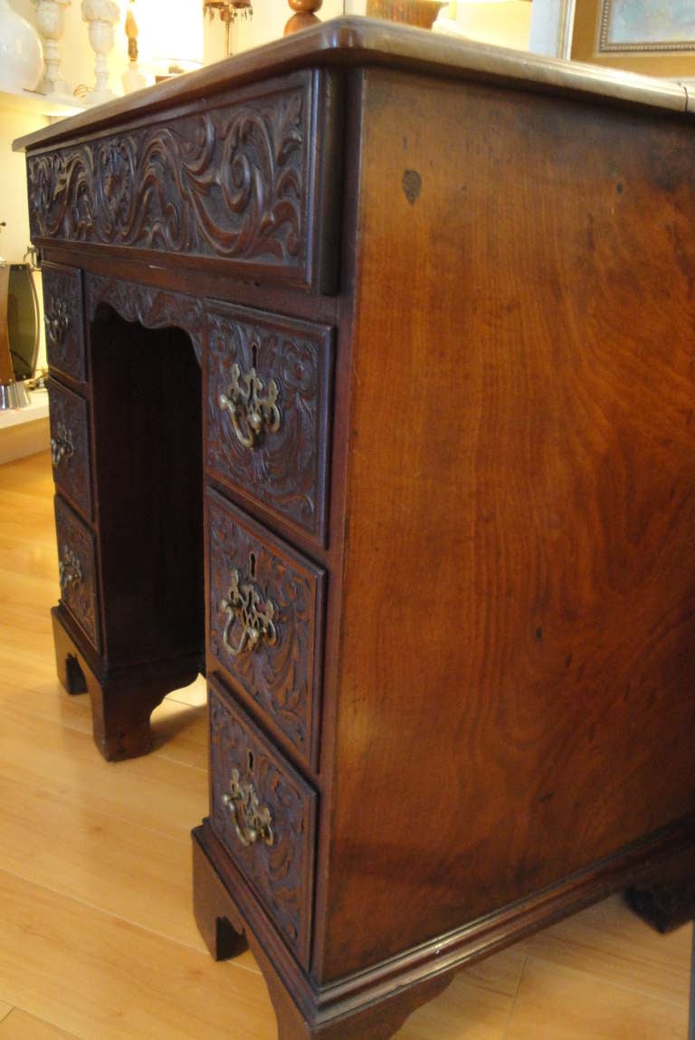 19th Century Carved Mahogany Desk For Sale 4