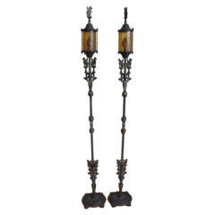 Pair Iron Floor Lamps