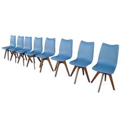 Set of 8 Segmented Base "scoop" Dining Chairs
