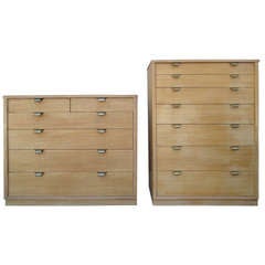 Vintage Two Silver Elm Dressers Designed by Edward Wormley