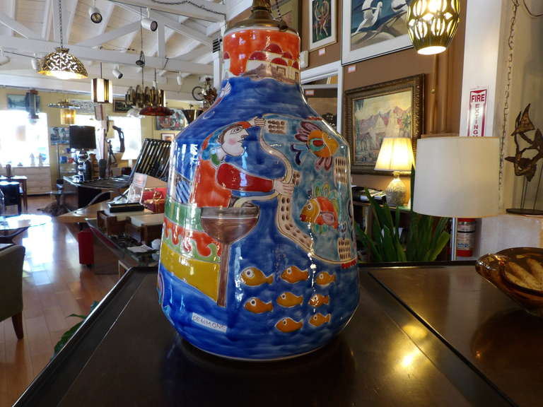 Mid-Century Modern Giovanni DeSimone Italian Ceramic Table Lamp