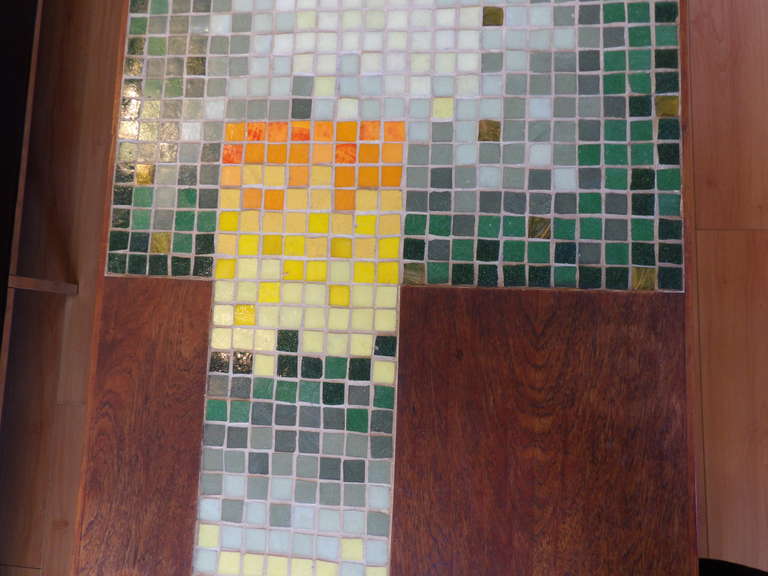Mid-Century Modern Geometric Mosaic Tile Coffee Table