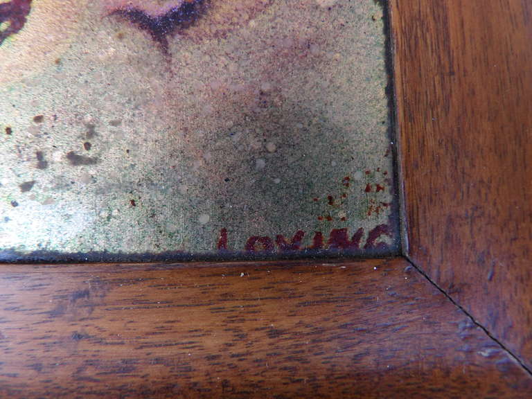 Richard M. Loving Abstract Copper Enamel Lamp Table 1